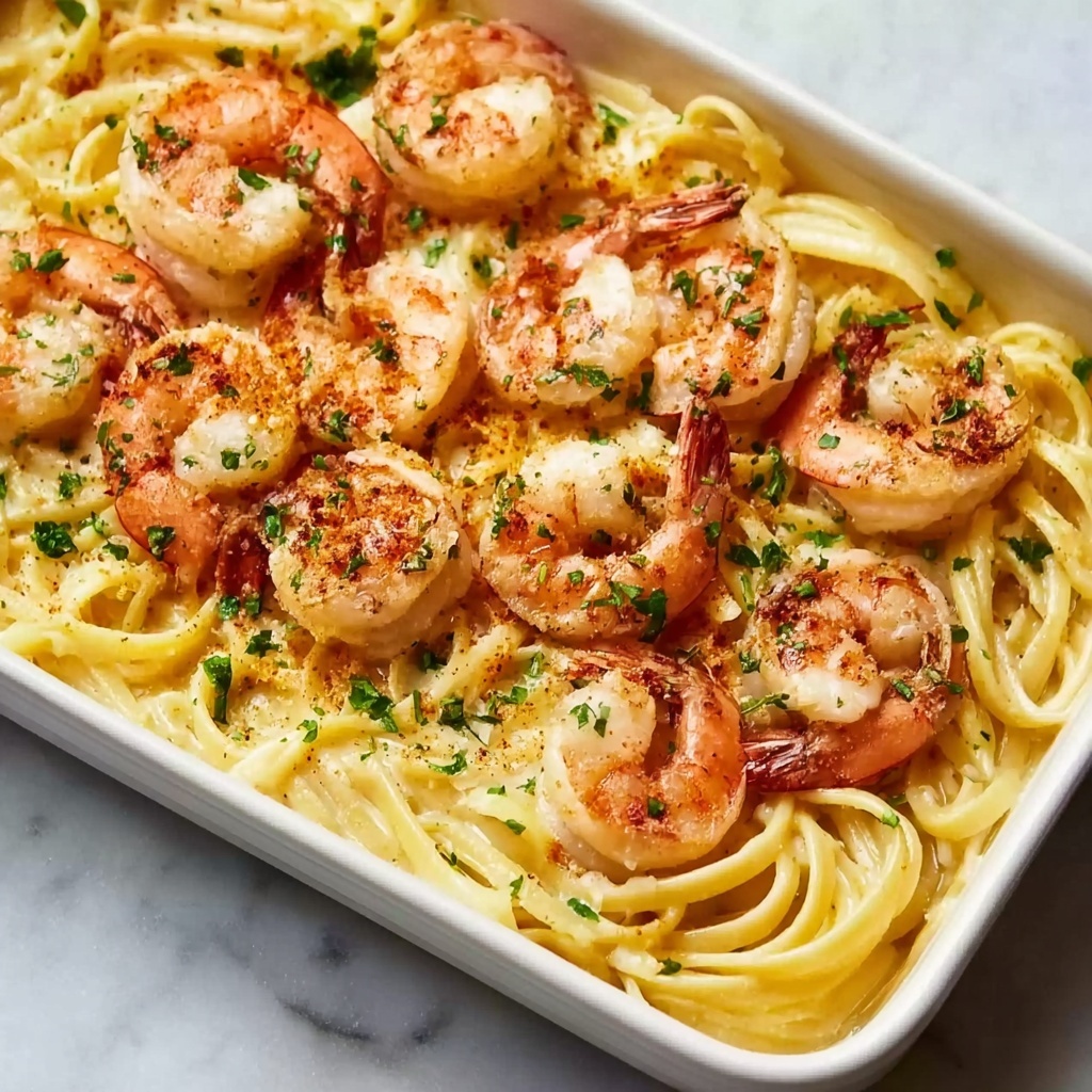 Baked Shrimp Scampi with Garlic, Lemon, and Parmesan Recipe - Recipe Image
