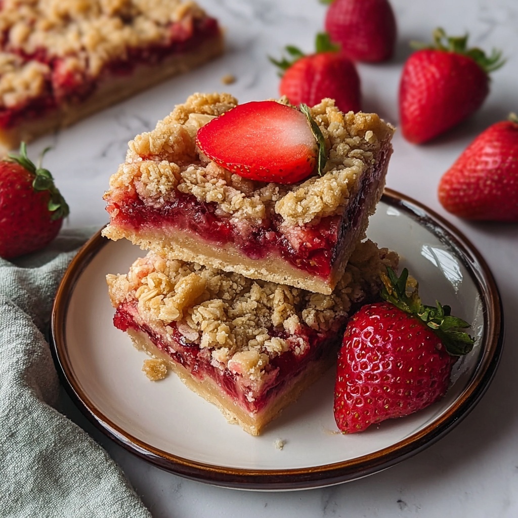 Healthy Strawberry Oatmeal Bars Recipe - Recipe Image