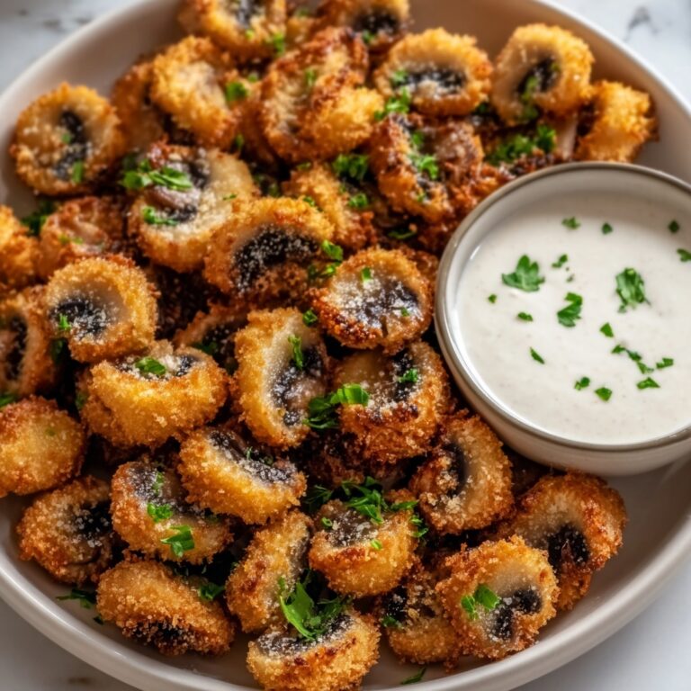 Crispy Fried Mushrooms with Cool Ranch Dip Recipe