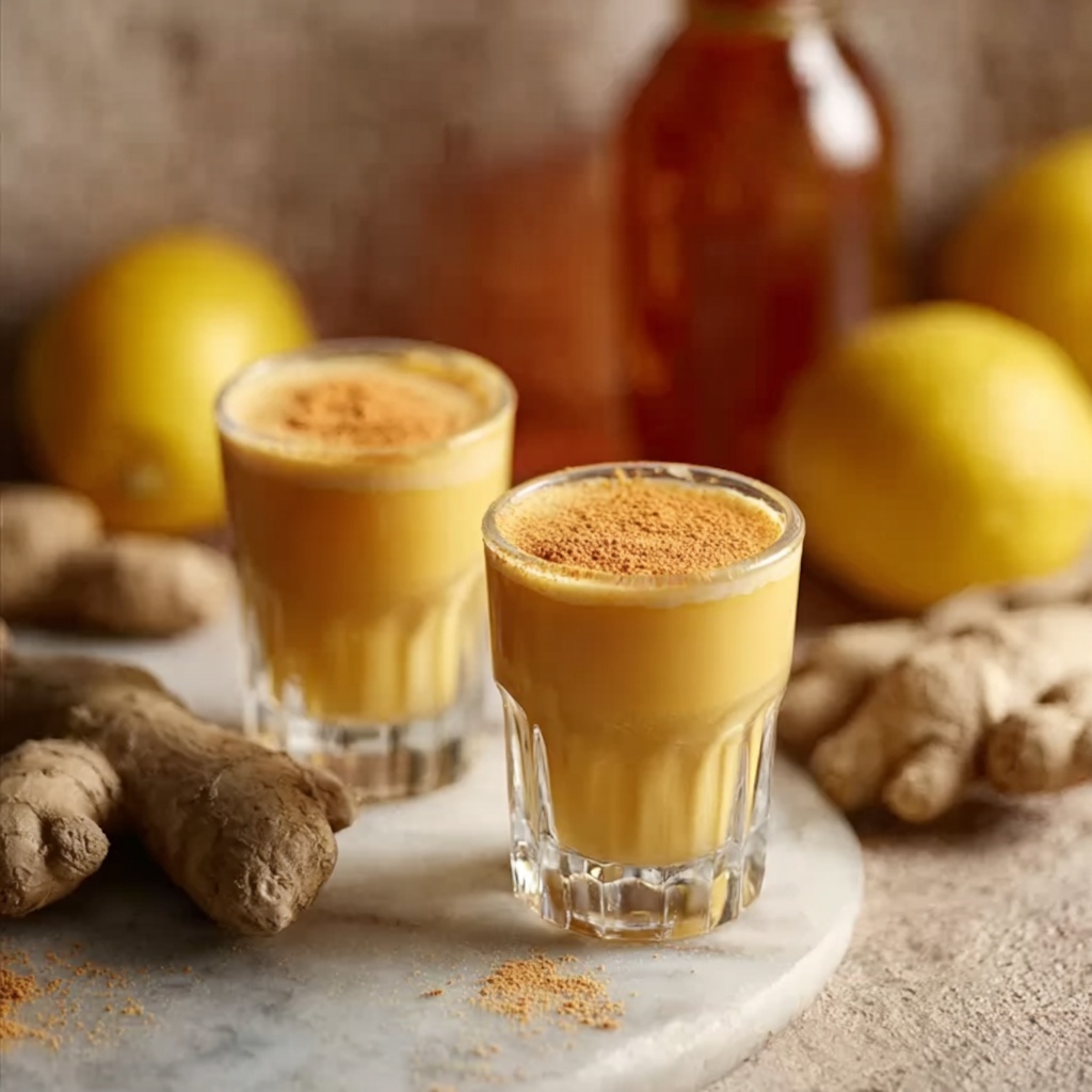 Refreshing Ginger Turmeric Lemon Shots with a Spicy Kick Recipe - Recipe Image
