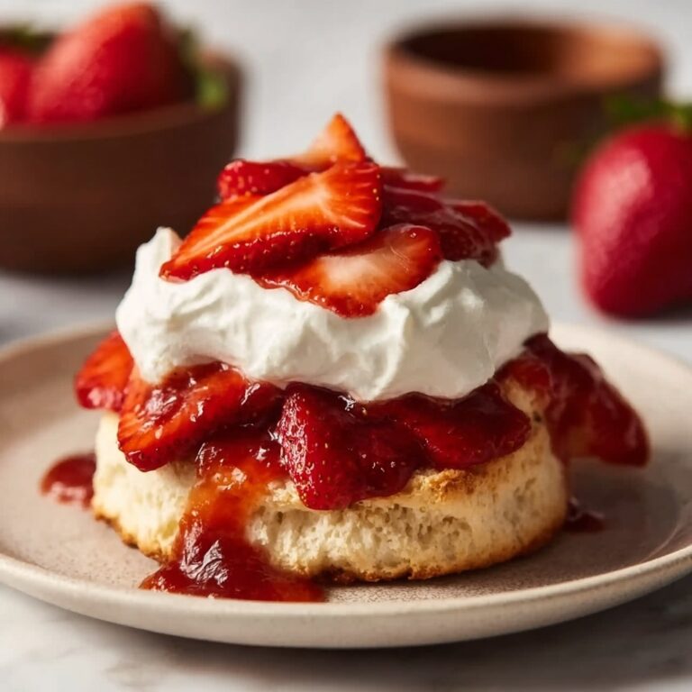 Strawberry Shortcake with Homemade Biscuits and Whipped Cream Recipe