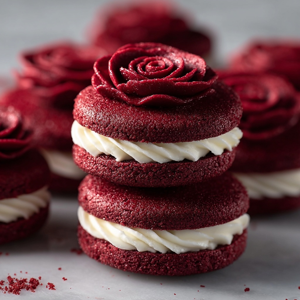 Red Velvet Rose Sandwich Cookies Recipe - Recipe Image