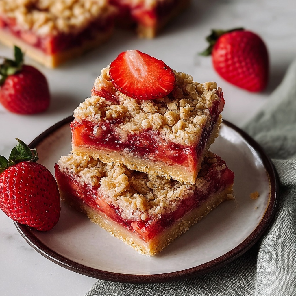 Healthy Strawberry Oatmeal Bars Recipe - Recipe Image