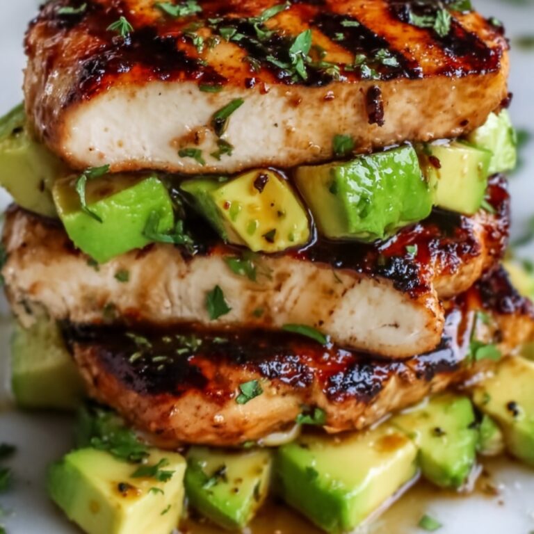 Honey Lime Chicken and Avocado Rice Stack Recipe