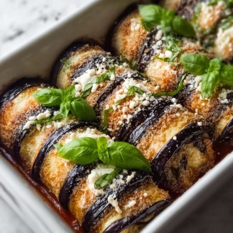 Eggplant Involtini: Italian Baked Eggplant Rolls with Ricotta and Marinara Recipe