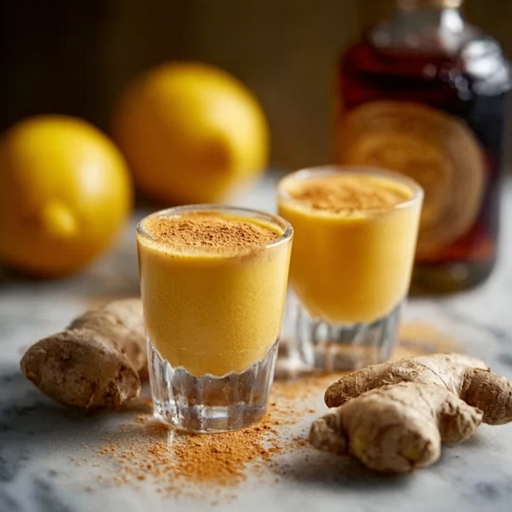 Refreshing Ginger Turmeric Lemon Shots with a Spicy Kick Recipe - Recipe Image