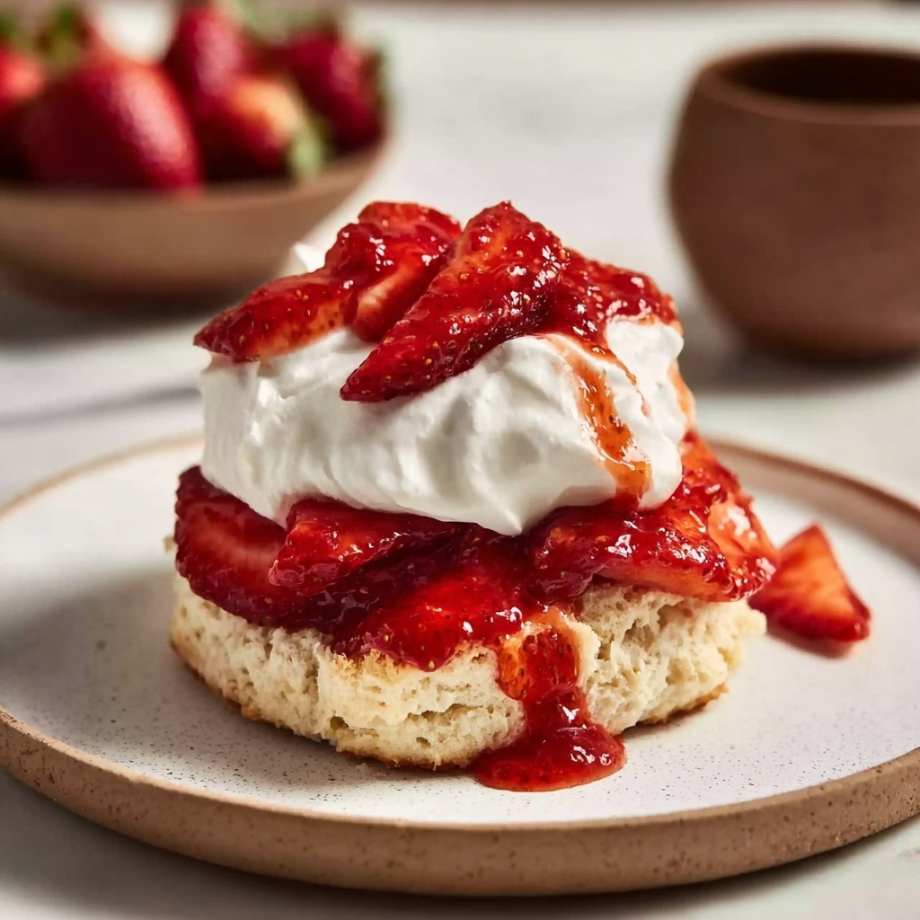 Strawberry Shortcake with Homemade Biscuits and Whipped Cream Recipe - Recipe Image