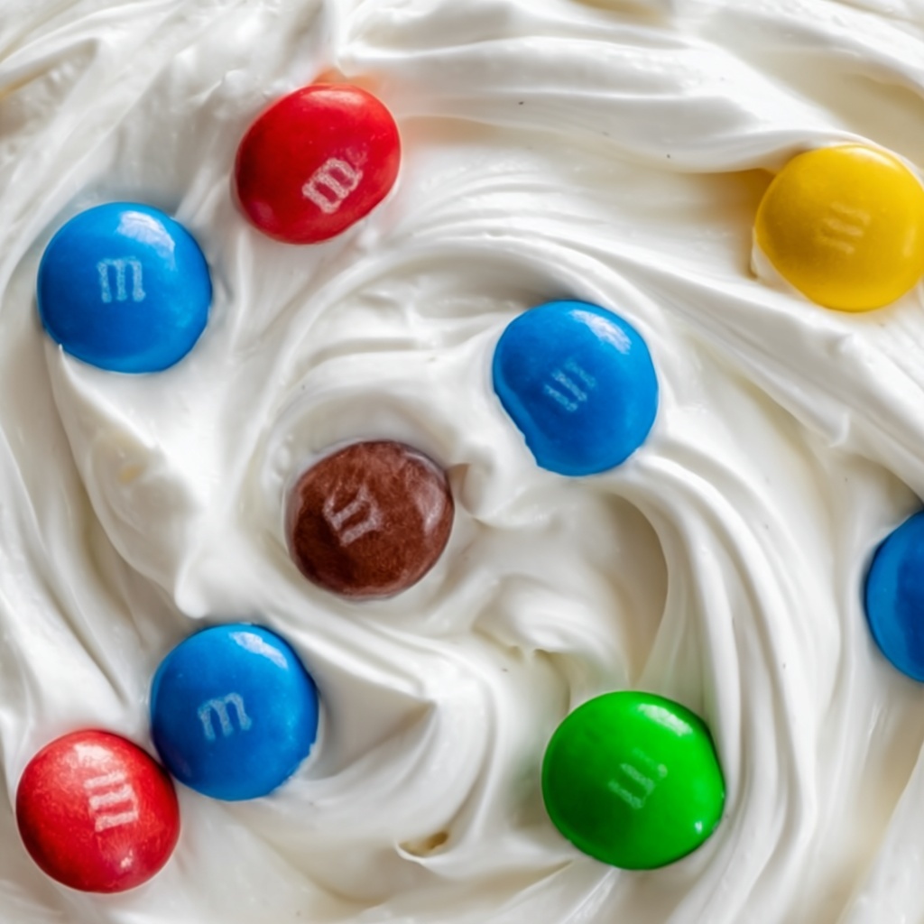 M&Ms Cool Whip and Pudding Frosting Recipe - Recipe Image