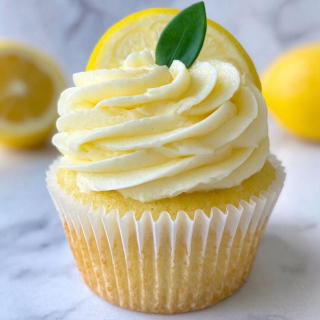 Cheesecake Stuffed Lemon Cupcakes with Lemon Frosting Recipe - Recipe Image