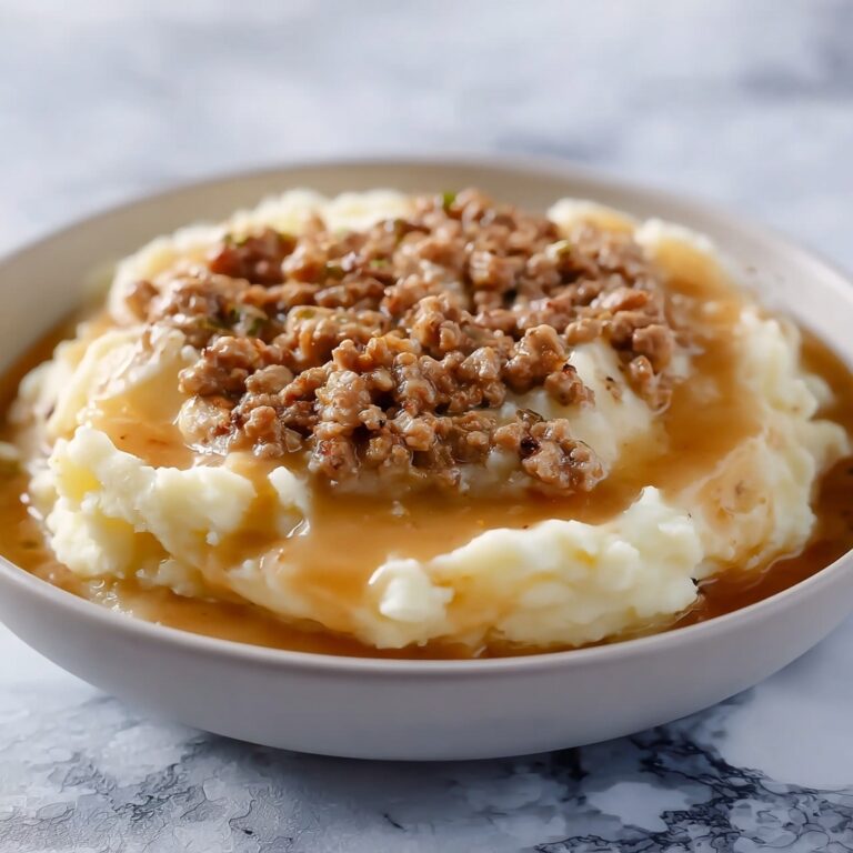 Ground Beef and Gravy Over Mashed Potatoes Recipe
