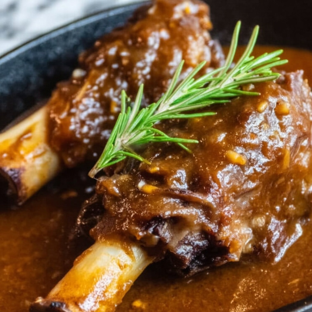 Rosemary Garlic Lamb Shanks Recipe - Recipe Image
