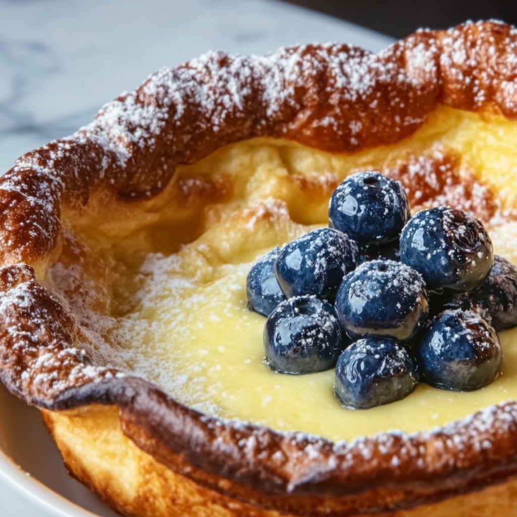 Dutch Babies with Lemon Curd and Blueberries Recipe - Recipe Image