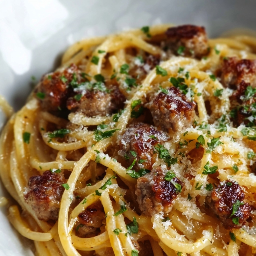 Sticky Honey Garlic Sausage Pasta Skillet Recipe - Recipe Image
