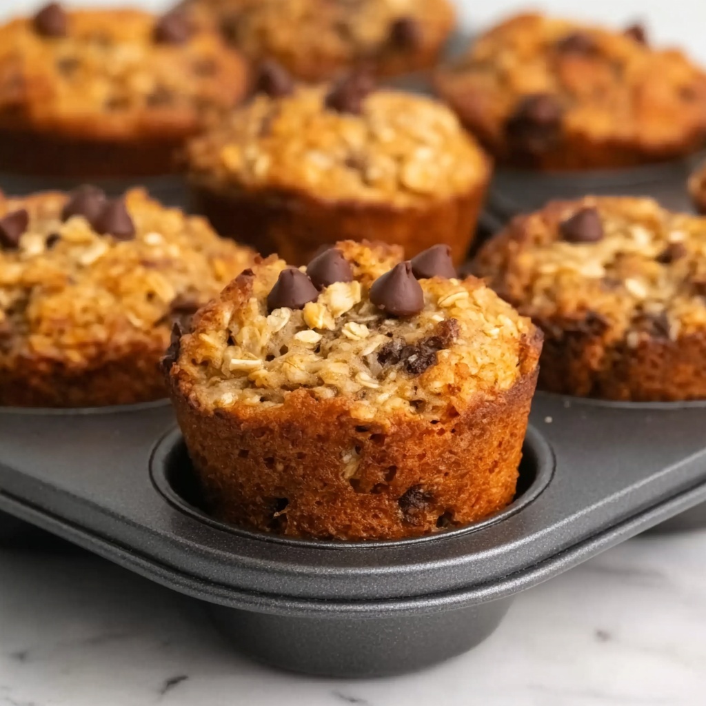 Baked Oatmeal Cups with Banana and Optional Chocolate Chips or Berries Recipe - Recipe Image