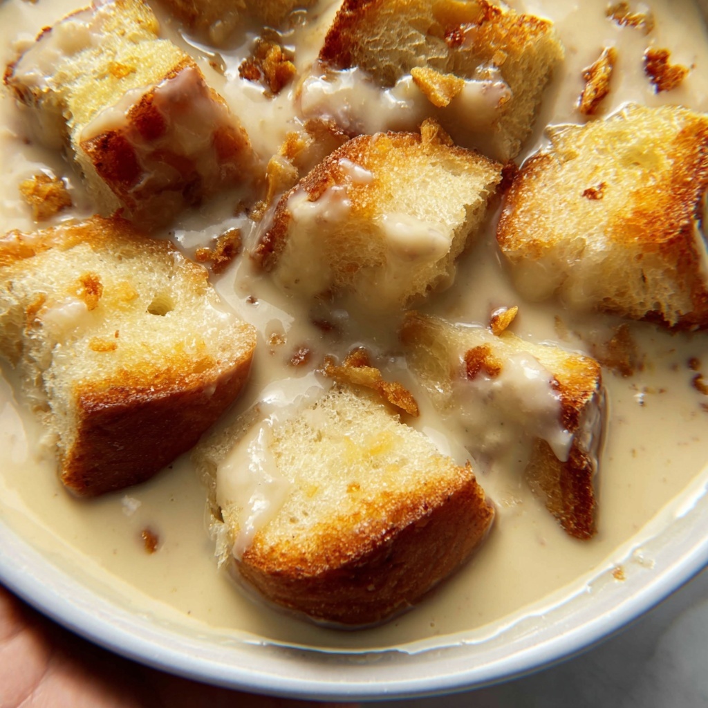 Grandma’s Old-Fashioned Bread Pudding with Vanilla Sauce Recipe - Recipe Image