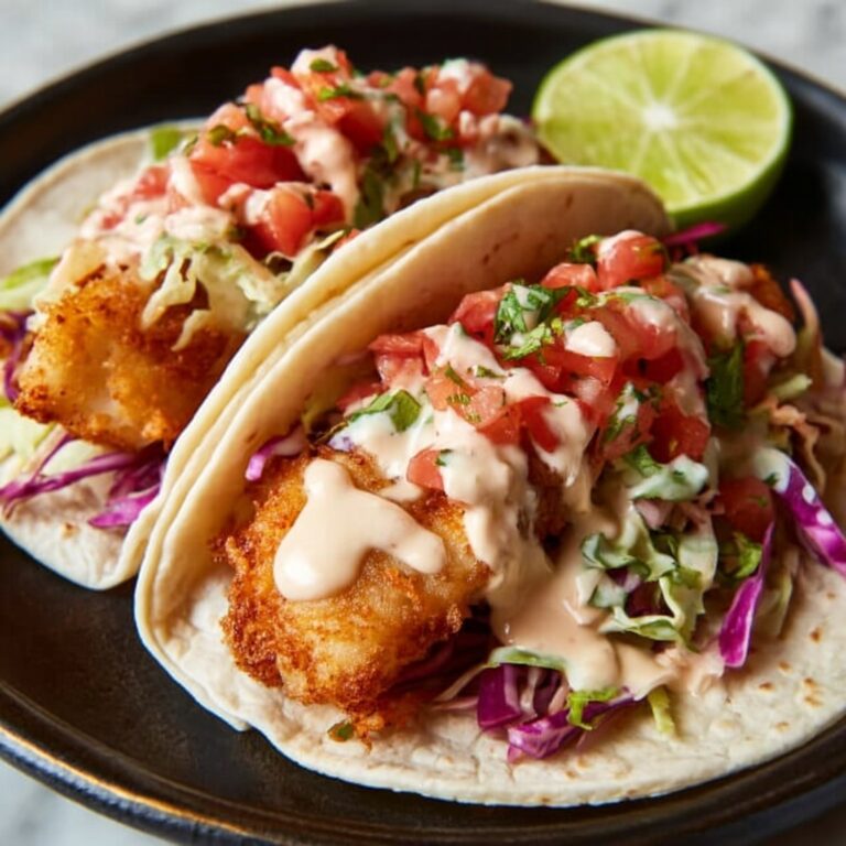 Cod Fish Tacos with Cabbage and Lime Sauce Recipe