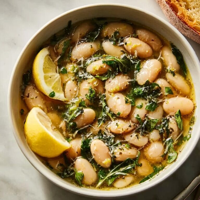 Brothy White Beans with Parmesan and Lemon Recipe
