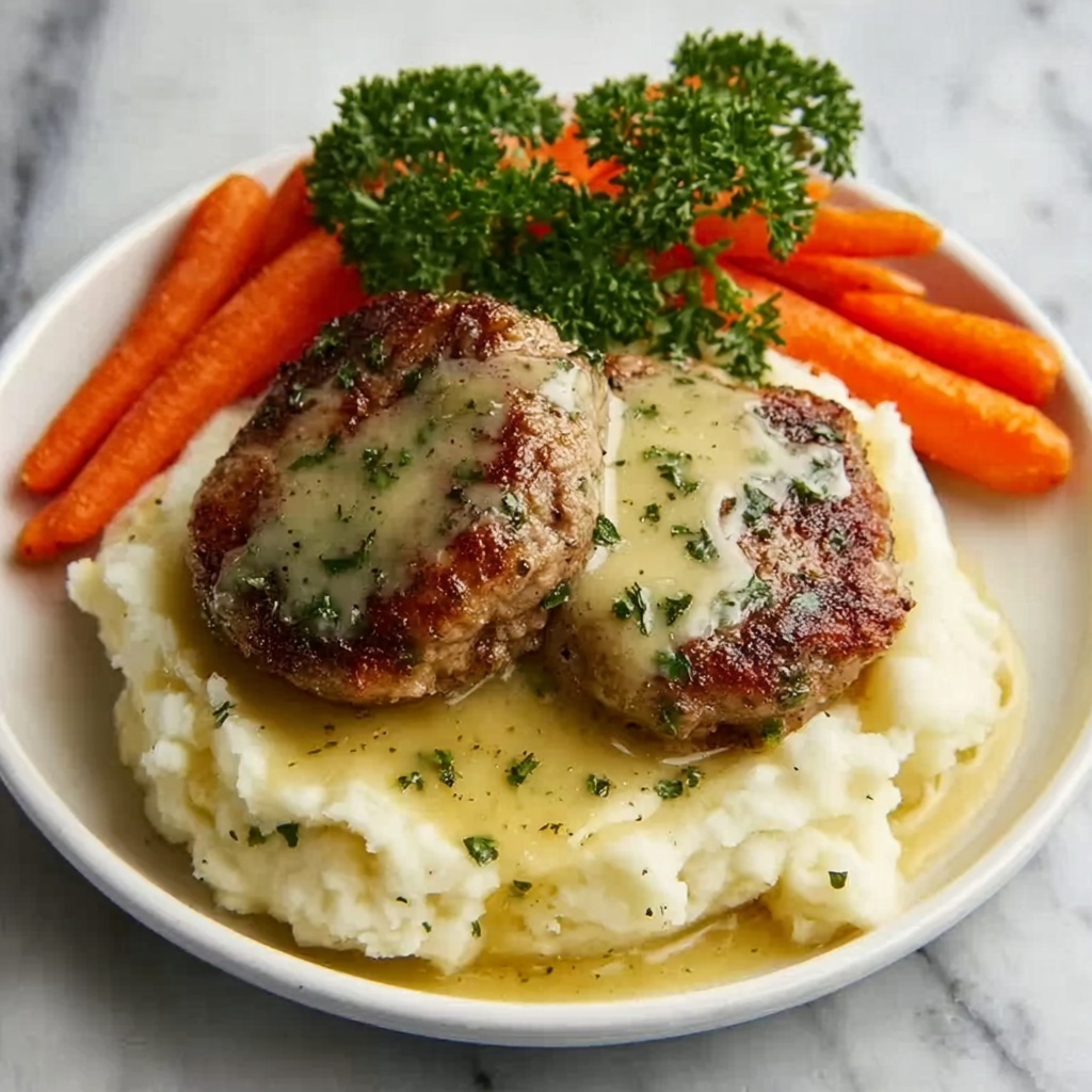 Creamy Herb Chicken Thighs with Mashed Potatoes and Carrots Recipe - Recipe Image